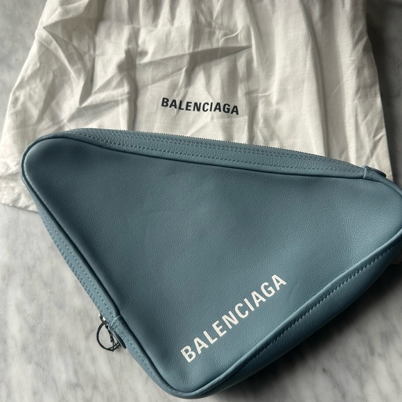Balenciaga triangle bag leather blue LIKE NEW